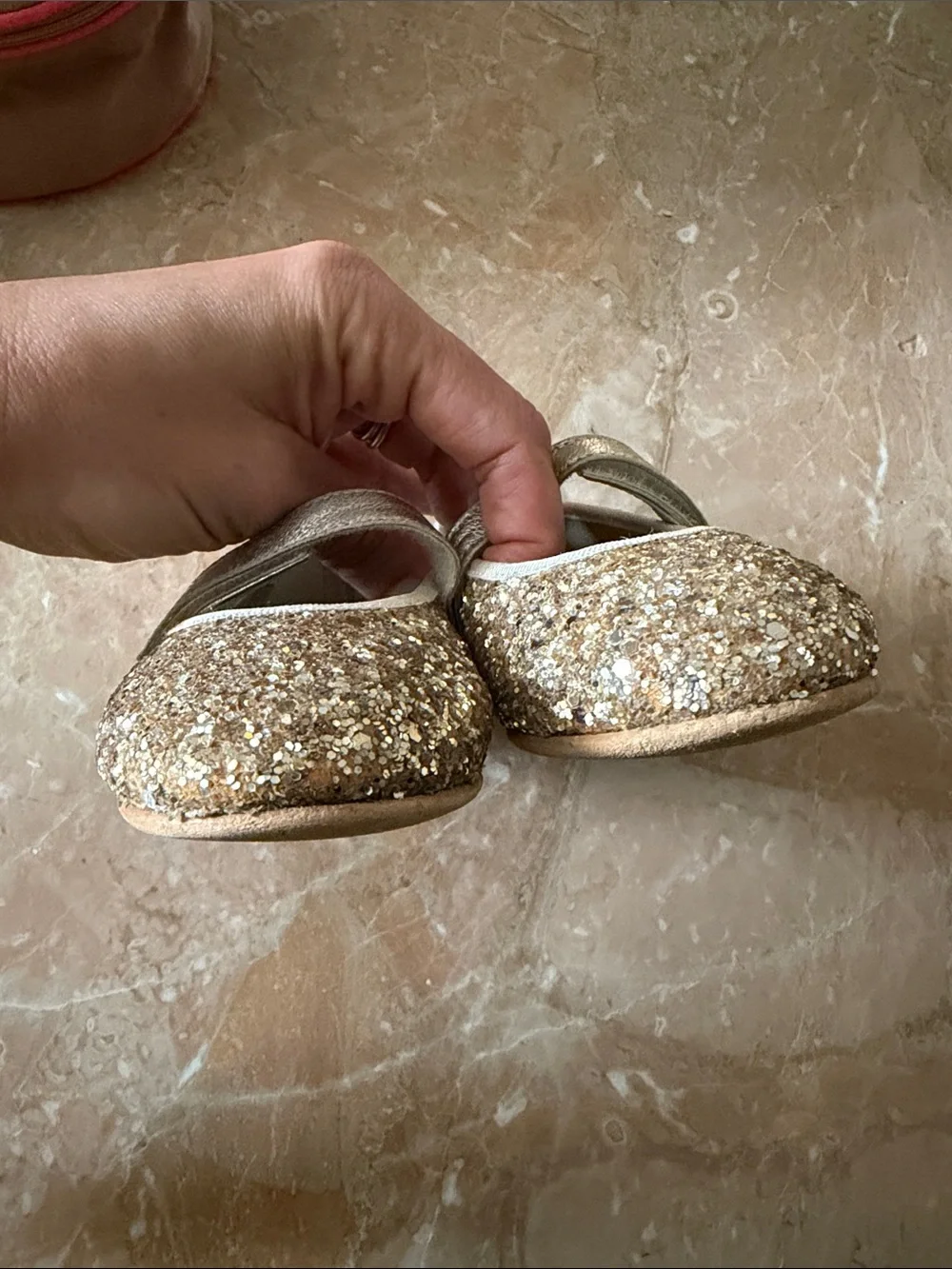 Sparkle Strap Mary Jane Dress Shoes - Gold
